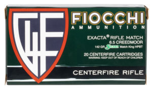 Fiocchi 65CMMKC Hyperformance Compete 6.5Creedmoor 142gr Sierra MatchKing BTHP 20rd Box