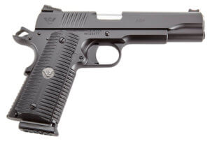 Wilson Combat ACPFS45 ACP  Full Size Frame 45 ACP 8+1 5″ Stainless Match Grade Barrel  Black Serrated Carbon Steel Slide  Black Armor-Tuff Carbon Steel Frame w/Beavertail  Black G10 Eagle Claw Grip  Ambidextrous