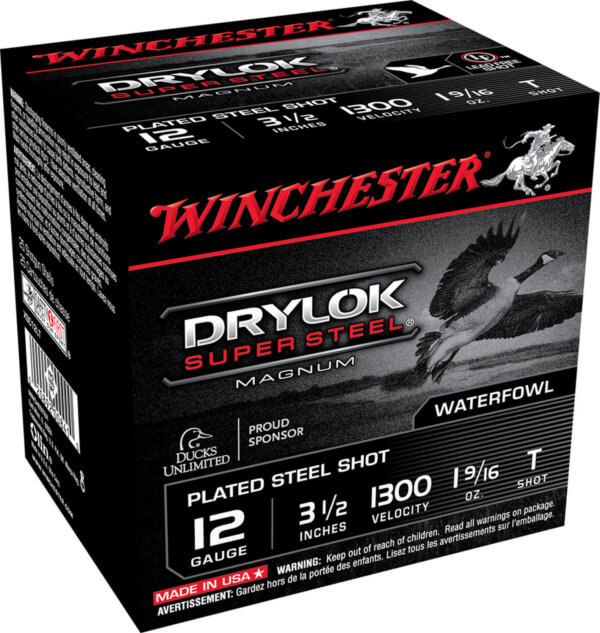 Winchester Ammo XSC12LT Drylok Super Steel Magnum 12 Gauge 3.50″ 1 9/16 oz T Shot 25rd Box