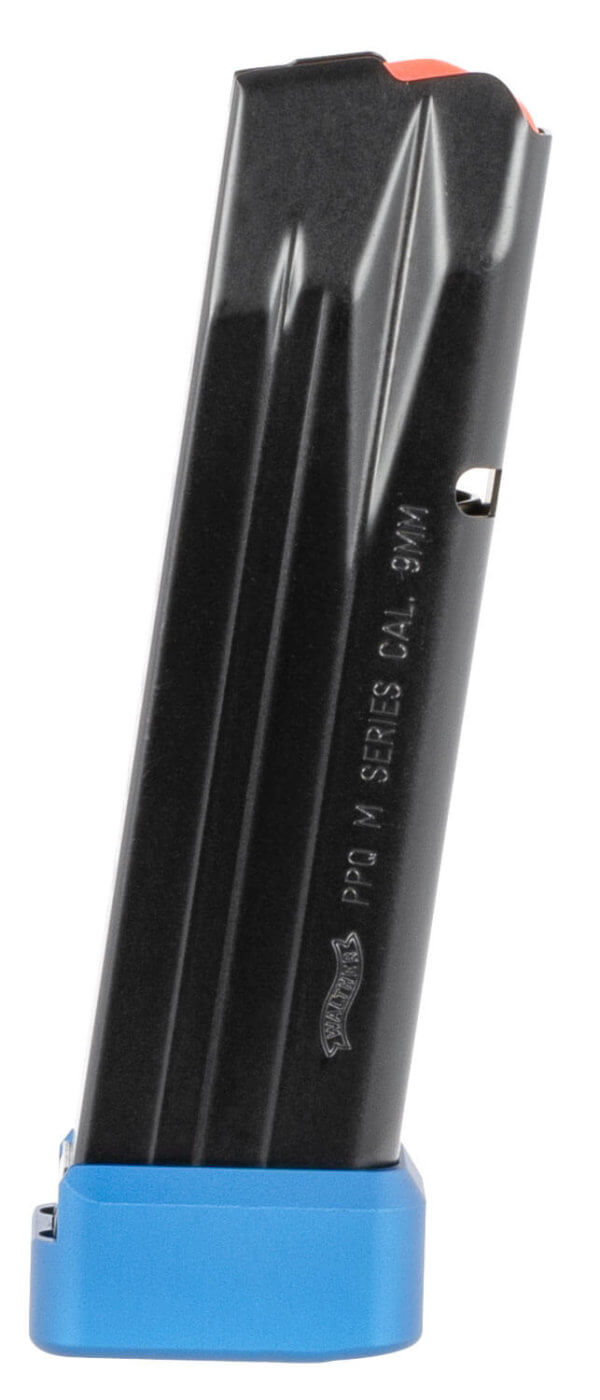 Walther Arms 2836335 PPQ 15rd/17rd 9mm Luger Fits Walther PPQ M2/SF Pro Blued/Black Steel Walther Arms 2836335 PPQ 15rd/17rd 9mm Luger Fits Walther PPQ M2/SF Pro Blued/Black Steel