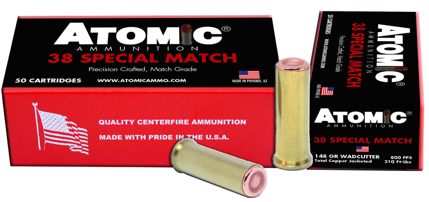 Atomic Ammunition 449 Match Precision Craft 38Special 148gr Hollow Base Wadcutter 50rd Box Atomic Ammunition 449 Match Precision Craft 38Special 148gr Hollow Base Wadcutter 50rd Box