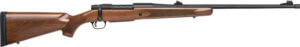 Mossberg 28121 Patriot Walnut 300 Win Mag 3+1 24″ Threaded Barrel w/Recessed Match Crown  Matte Blued Metal Finish  Spiral-Fluted Bolt  Walnut Stock  Adjustable Fiber Optic Sights  Drop Box Magazine  Adjustable LBA Trigger