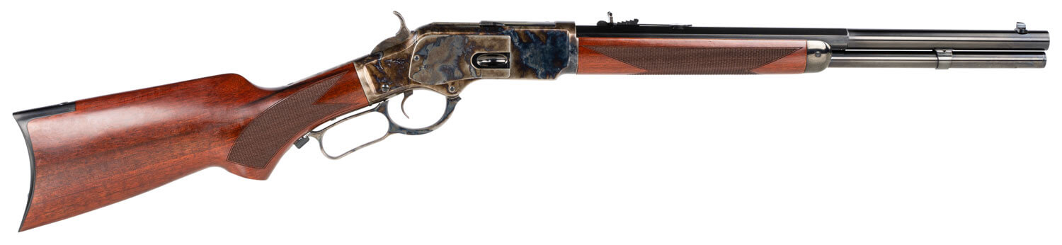 Taylors & Company 550202DE 1873 357 Mag Caliber with 10+1 Capacity 18″ Blued Half Octagon Barrel Color Case Hardened Metal Finish Walnut Fixed Pistol Grip Stock & Taylor Tuned Polished Right Hand (Full Size) Taylors & Company 550202DE 1873 357 Mag Caliber with 10+1 Capacity 18″ Blued Half Octagon Barrel Color Case Hardened Metal Finish Walnut Fixed Pistol Grip Stock & Taylor Tuned Polished Right Hand (Full Size)