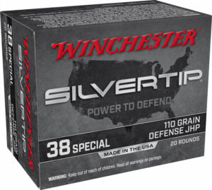 Winchester Ammo W38ST Silvertip 38 Special 110 gr Silvertip Jacket Hollow Point 20rd Box Winchester Ammo W38ST Silvertip 38 Special 110 gr Silvertip Jacket Hollow Point 20rd Box