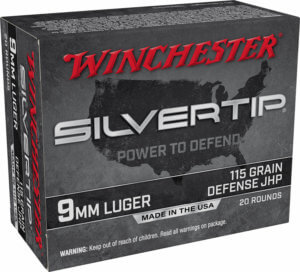 Winchester Ammo W9MMST Silvertip  9mm Luger 115 gr Silvertip Jacket Hollow Point 20rd Box