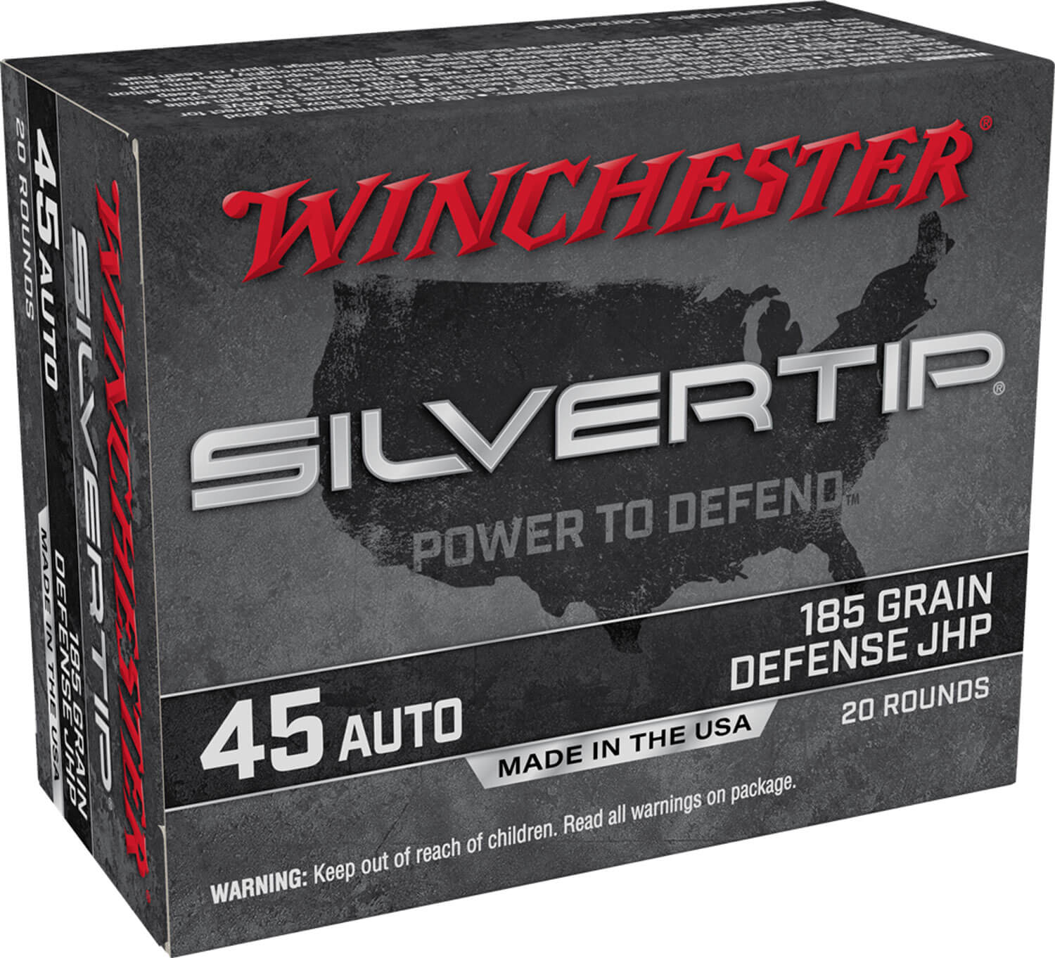 Winchester Ammo W45AST Silvertip 45 ACP 185 gr Silvertip Jacket Hollow Point 20rd Box Winchester Ammo W45AST Silvertip 45 ACP 185 gr Silvertip Jacket Hollow Point 20rd Box
