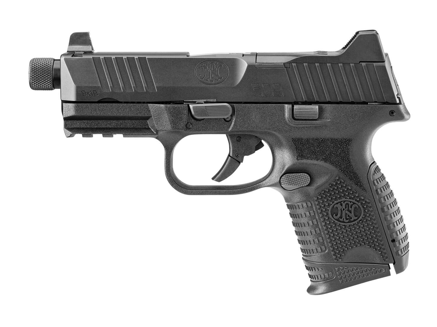 FN 66100783 509CT Compact 9mm Luger 10+1 4.32″ Black Steel Threaded Barrel Black PVD Optic Cut/Serrated Stainless Steel Slide Black Polymer Frame w/Picatinny Rail Ambidextrous FN 66100783 509CT Compact 9mm Luger 10+1 4.32″ Black Steel Threaded Barrel Black PVD Optic Cut/Serrated Stainless Steel Slide Black Polymer Frame w/Picatinny Rail Ambidextrous