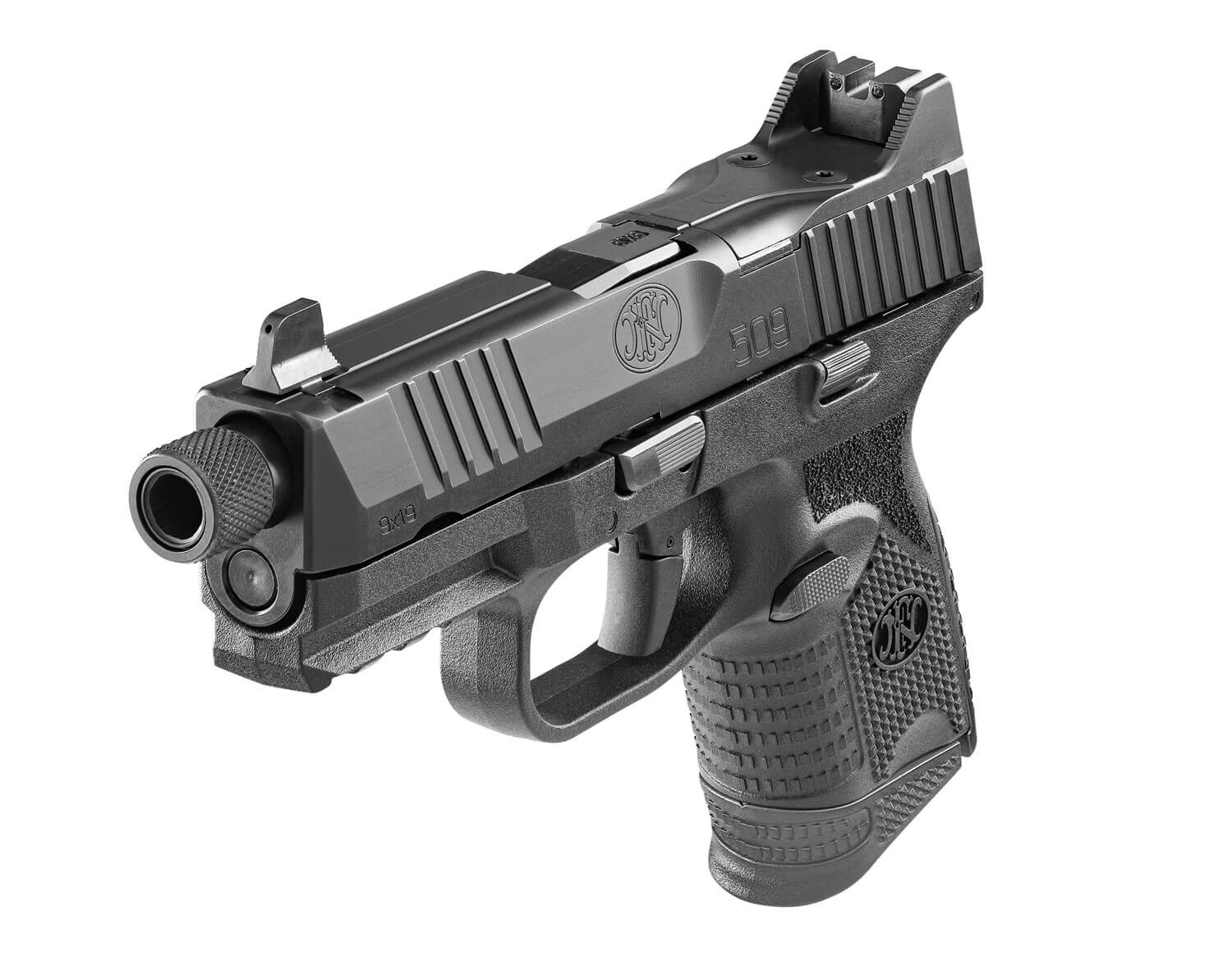 FN 66100783 509CT Compact 9mm Luger 10+1 4.32″ Black Steel Threaded Barrel Black PVD Optic Cut/Serrated Stainless Steel Slide Black Polymer Frame w/Picatinny Rail Ambidextrous FN 66100783 509CT Compact 9mm Luger 10+1 4.32″ Black Steel Threaded Barrel Black PVD Optic Cut/Serrated Stainless Steel Slide Black Polymer Frame w/Picatinny Rail Ambidextrous