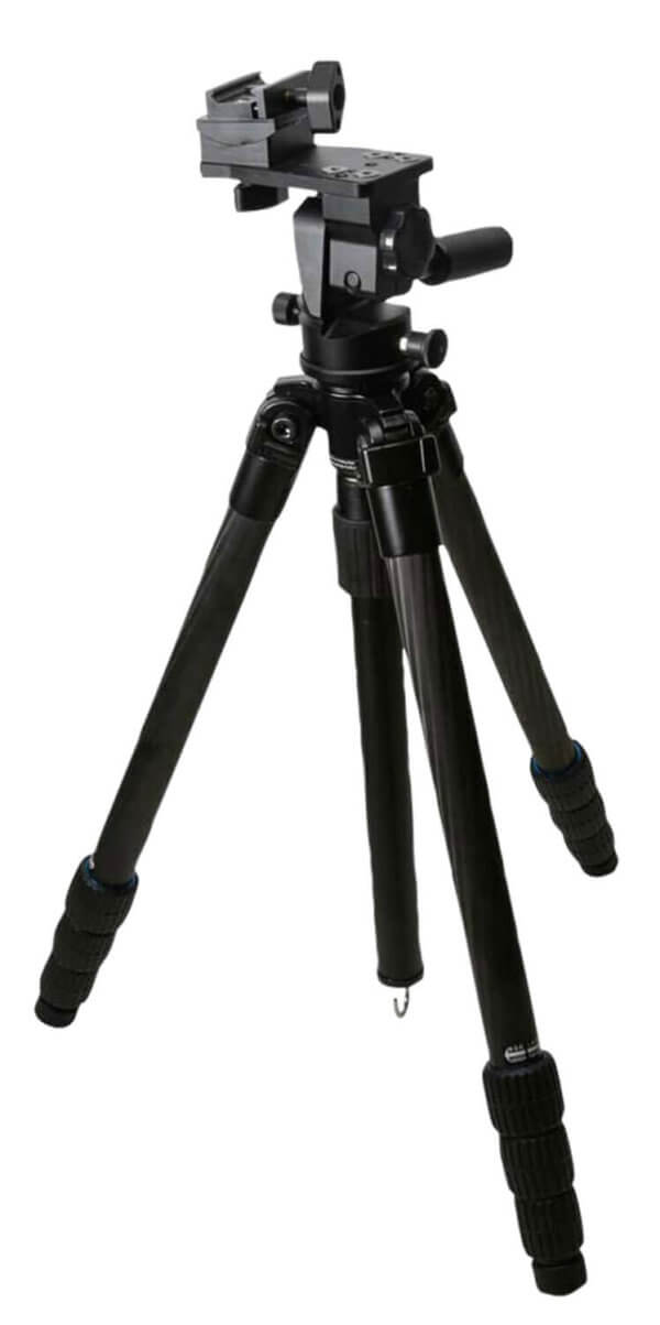 KOPF Jager KJ85004K K800 Tripod made of Carbon Fiber with Black Finish Adjustable Reaper Rail 4-Level Leg Extension 21-87 Degree Pan & Tilt