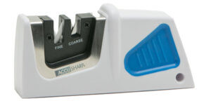 AccuSharp 080C Pull-Through Sharpener Fine Diamond Tungsten Carbine Sharpener Plastic Handle Blue/White AccuSharp 080C Pull-Through Sharpener Fine Diamond Tungsten Carbine Sharpener Plastic Handle Blue/White