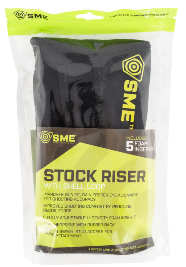SME SMERSRSL Stock Riser with Shell Loop Black Neoprene SME SMERSRSL Stock Riser with Shell Loop Black Neoprene