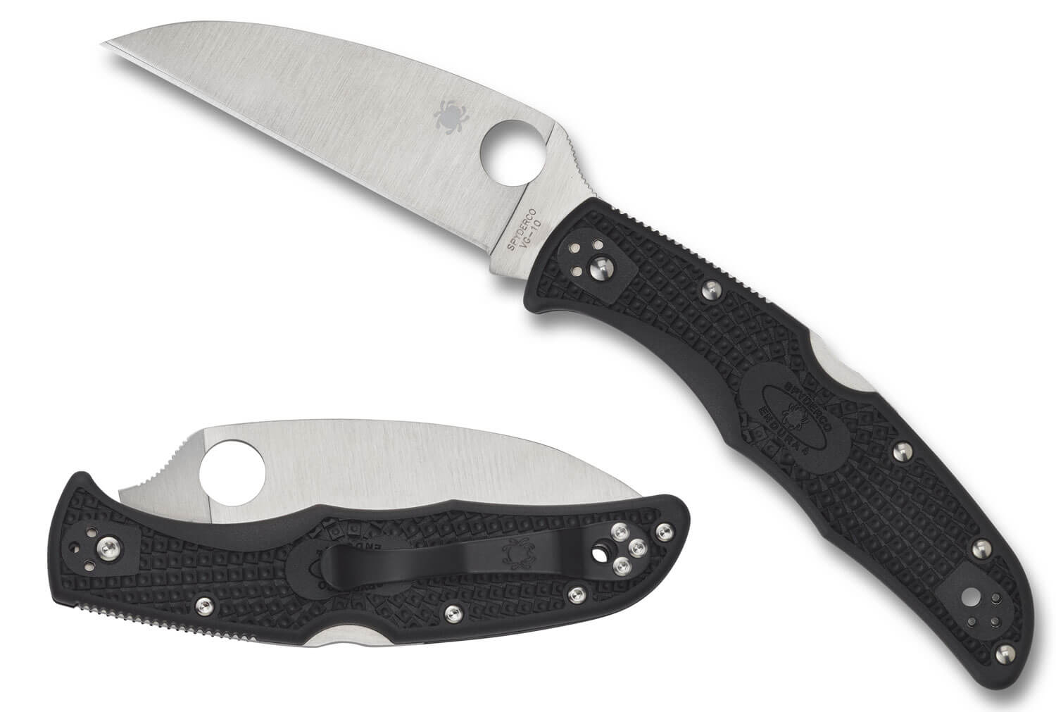 Spyderco C10FPWCBK Endura 4 Lightweight 3.78″ Folding Wharncliffe Plain VG-10 SS Blade Black Bi-Directional Texturing FRN Handle Includes Pocket Clip Spyderco C10FPWCBK Endura 4 Lightweight 3.78″ Folding Wharncliffe Plain VG-10 SS Blade Black Bi-Directional Texturing FRN Handle Includes Pocket Clip