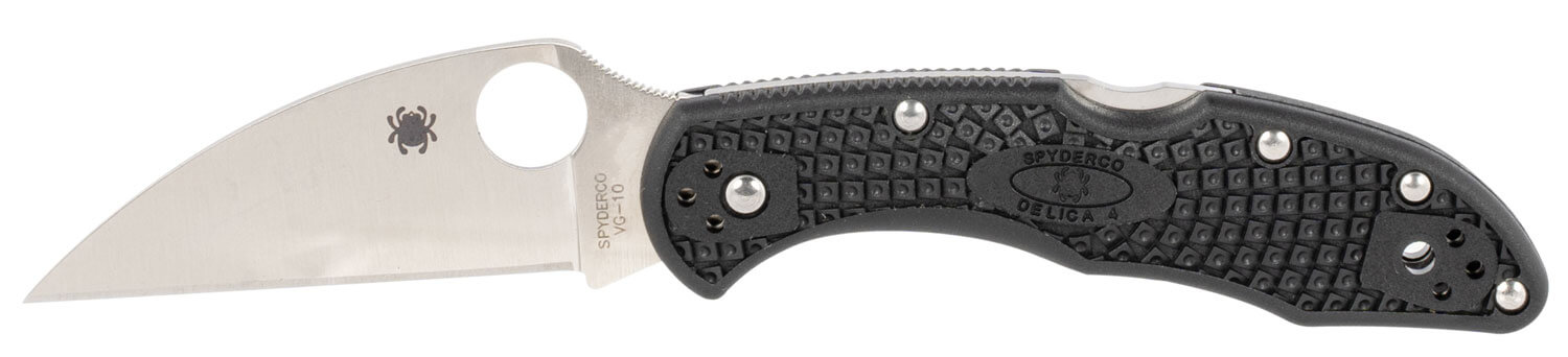 Spyderco C11FPWCBK Delica 4 Lightweight 2.87″ Folding Wharncliffe Plain VG-10 SS Blade Black Textured FRN Handle Includes Pocket Clip Spyderco C11FPWCBK Delica 4 Lightweight 2.87″ Folding Wharncliffe Plain VG-10 SS Blade Black Textured FRN Handle Includes Pocket Clip