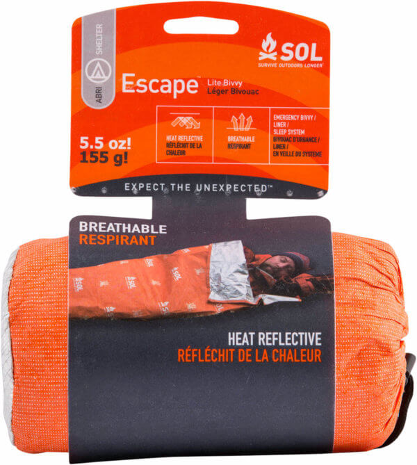 Survive Outdoors Longer 01401227 SOL Bivvy Warmth Waterproof Orange Aluminum-Coated Polyethylene Survive Outdoors Longer 01401227 SOL Bivvy Warmth Waterproof Orange Aluminum-Coated Polyethylene
