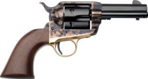 Pietta HF357CHS312NM 1873 Great Western II Posse 357 Mag 6rd 3.50″ Blued Steel Barrel & Cylinder  Color Case Hardened Steel Frame  Walnut Grip  Exposed Hammer