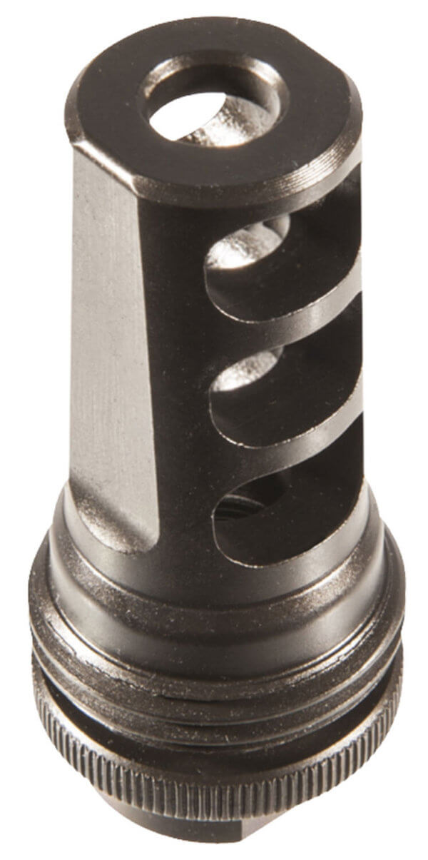 SilencerCo AC857 ASR Muzzle Brake Black Steel with 5/8″-24 tpi Threads for 338 Cal