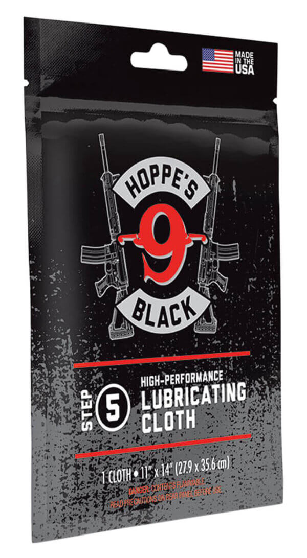 Hoppe’s HBLC Black Lube Cloth Treated with Hoppe’s Black Oil   11″ x 14″ Resealable Bag