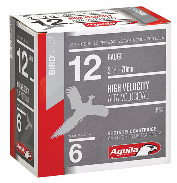 Aguila 1CHB1206 Birdshot High Velocity 12Gauge 2.75″ 1 1/4oz 6Shot 25rd Box Aguila 1CHB1206 Birdshot High Velocity 12Gauge 2.75″ 1 1/4oz 6Shot 25rd Box