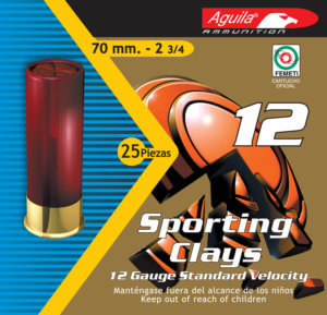 Aguila 1CHB1246 Sporting Clays High Velocity 12 Gauge 2.75″ 1 1/8 oz 7.5 Shot 25rd Box Aguila 1CHB1246 Sporting Clays High Velocity 12 Gauge 2.75″ 1 1/8 oz 7.5 Shot 25rd Box
