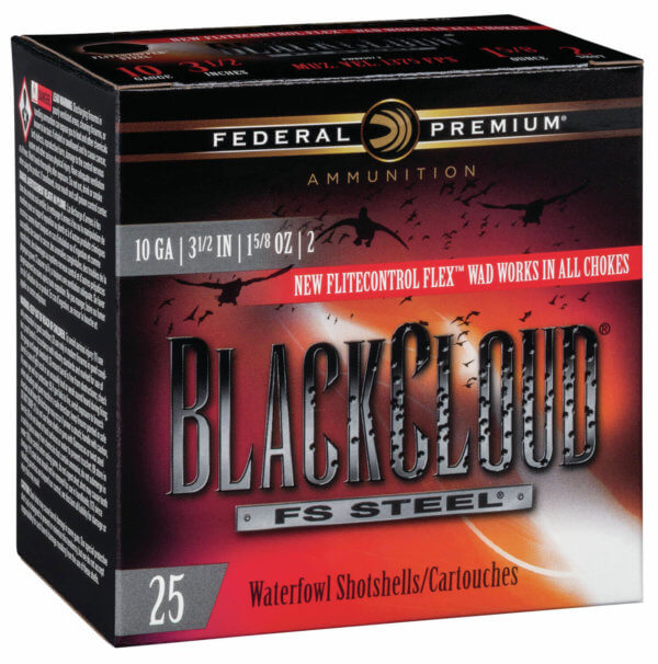 Federal PWBX1072 Black Cloud FS 10Gauge 3.50″ 1 5/8oz 2Shot 25rd Box