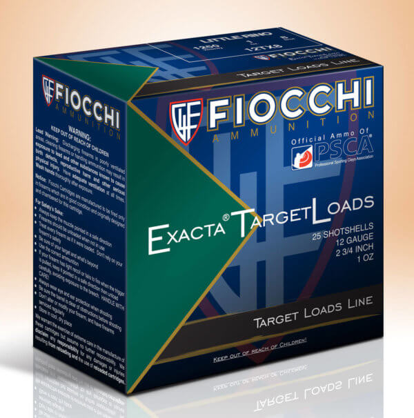 Fiocchi 12TX8 Exacta Target Little Rino 12Gauge 2.75″ 1oz 8Shot 25rd Box