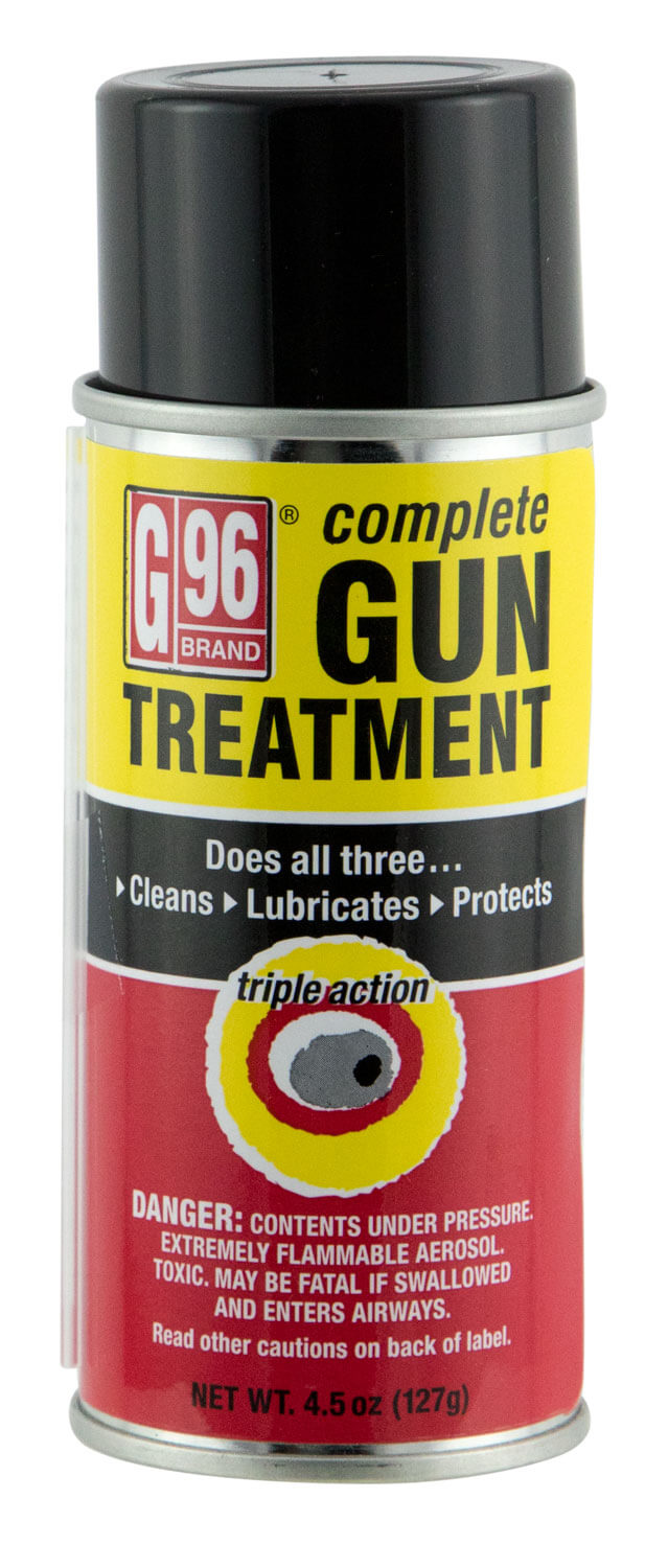 G96 1055 Gun Treatment Cleans Lubricates Prevents Rust & Corrosion 4.5 oz Aerosol G96 1055 Gun Treatment Cleans Lubricates Prevents Rust & Corrosion 4.5 oz Aerosol