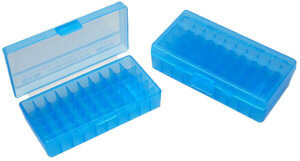MTM Case-Gard P504524 Case-Gard P-50 Multi-Caliber Handgun Clear Blue Polypropylene 50rd MTM Case-Gard P504524 Case-Gard P-50 Multi-Caliber Handgun Clear Blue Polypropylene 50rd