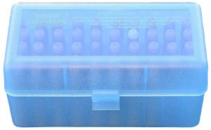 MTM Case-Gard RSLD5024 Case-Gard R-50 Multi-Caliber Rifle Clear Blue Polypropylene 50rd