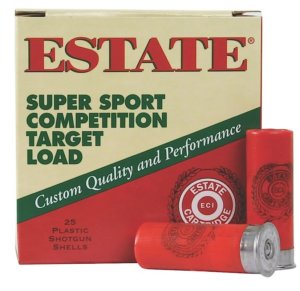 Estate Cartridge SS12H8 Super Sport Competition Target 12Gauge 2.75ā³ 1 1/8oz 8Shot 25rd Box Estate Cartridge SS12H8 Super Sport Competition Target 12Gauge 2.75ā³ 1 1/8oz 8Shot 25rd Box