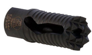 Troy Ind SBRAMED05BT00 Medieval Muzzle Brake Black Steel with 1/2″-28 tpi Threads & 2.25″ OAL for 5.56x45mm NATO AR-Platform