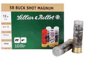 Sellier & Bellot SB12BSA Hunting Magnum 12 Gauge 3″ 15 Pellets 1 7/8 oz 00 Buck Shot 10rd Box