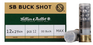 Sellier & Bellot SB12BSI Hunting  12 Gauge 2.75″ 12 Pellets 1 1/8 oz 1 Buck Shot 10rd Box