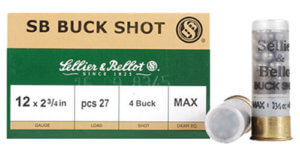 Sellier & Bellot SB12BSB Hunting  12 Gauge 2.75″ 27 Pellets 1 1/4 oz 4 Buck Shot 25 Bx