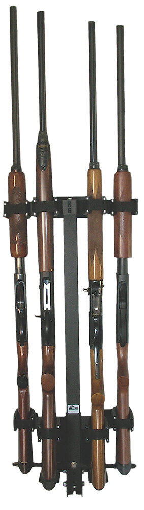 Rugged Gear 11094 Wall Mount Removeable Black Steel Holds 4 Rifle/Shotgun