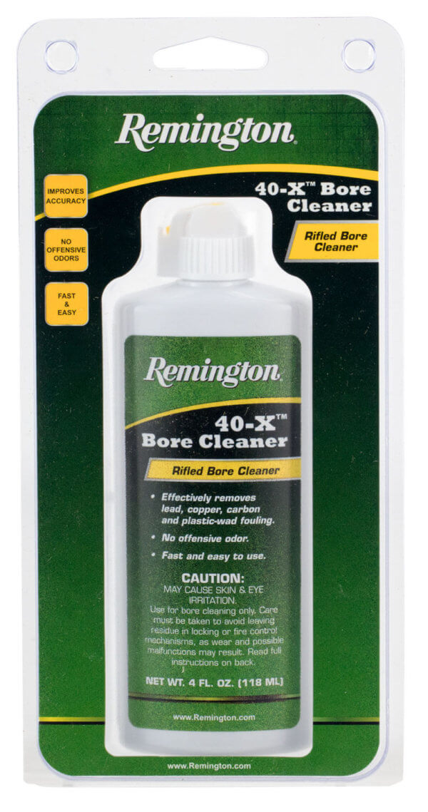Remington Accessories 18397 40-X Bore Cleaner Removes Carbon/Lead/Plastic Fouling/Powder 4 oz Squeeze Bottle Remington Accessories 18397 40-X Bore Cleaner Removes Carbon/Lead/Plastic Fouling/Powder 4 oz Squeeze Bottle