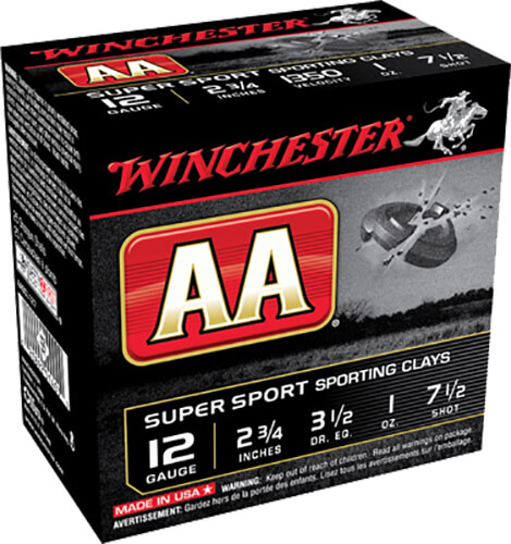 Winchester Ammo AASCL127 AA Super Sport Sporting Clay 12 Gauge 2.75″ 1 oz 7.5 Shot 25rd Box