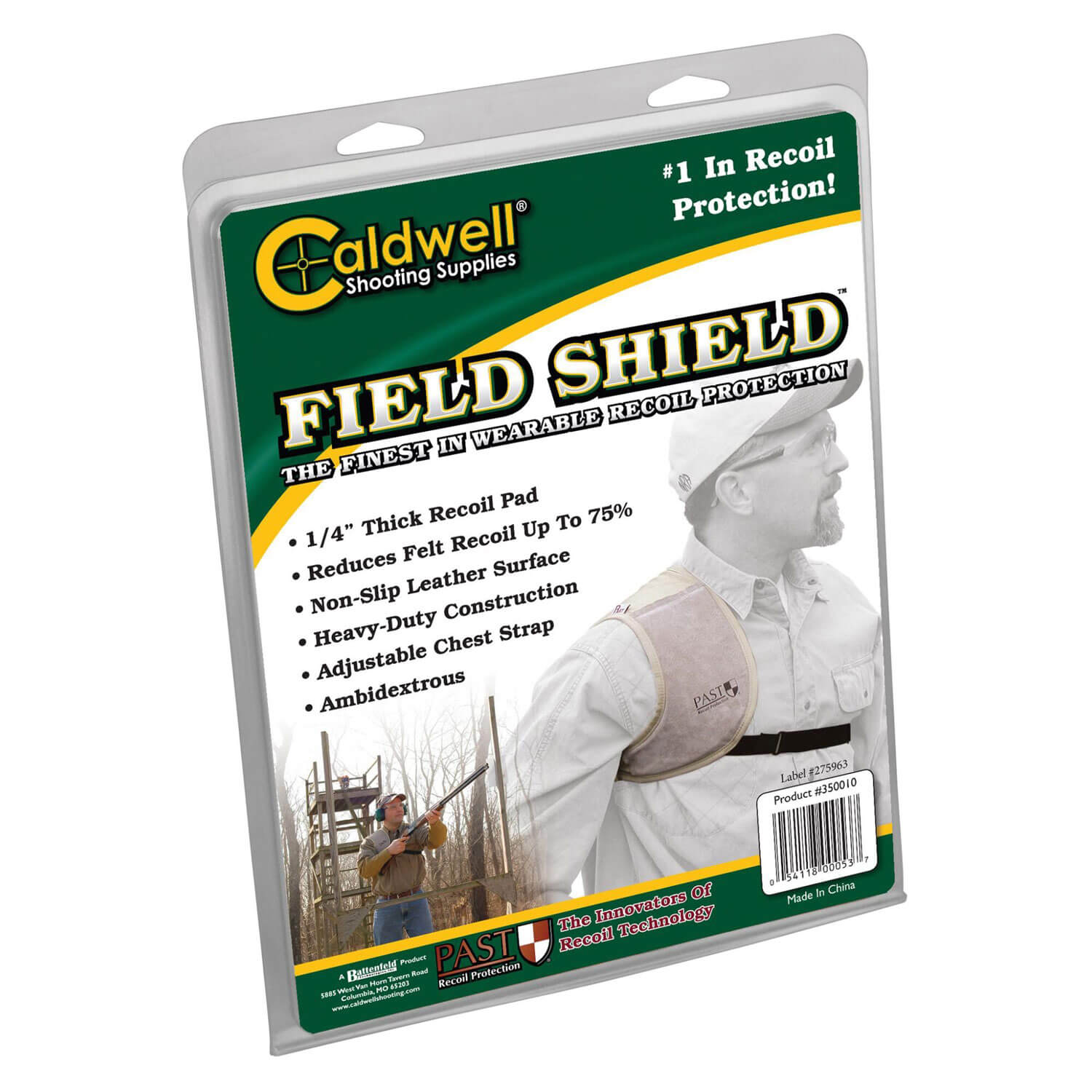 Caldwell 350010 Field Recoil Shield Tan Cloth w/Leather Pad Ambidextrous Caldwell 350010 Field Recoil Shield Tan Cloth w/Leather Pad Ambidextrous