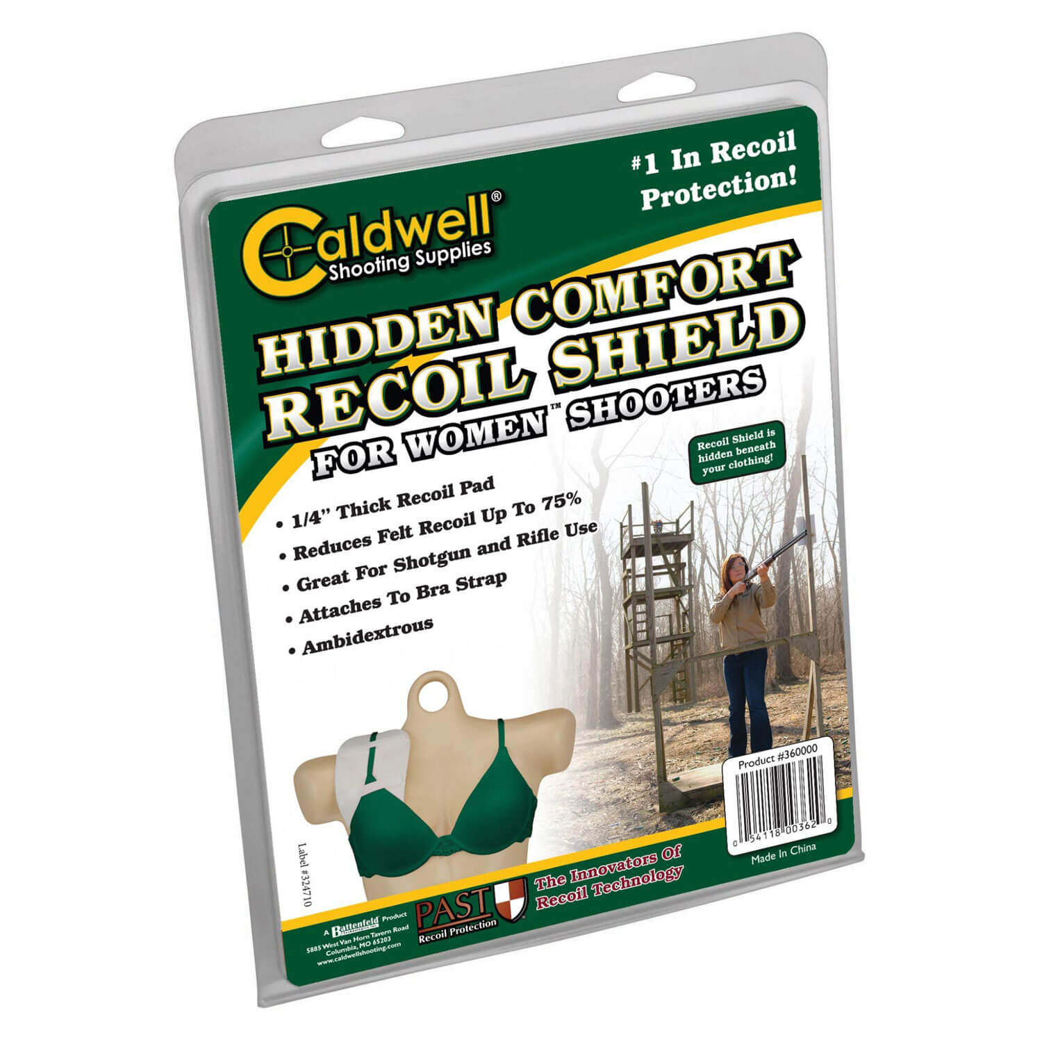 Caldwell 360000 Hidden Comfort Recoil Shield White Cotton Blend Ambidextrous Hand Caldwell 360000 Hidden Comfort Recoil Shield White Cotton Blend Ambidextrous Hand