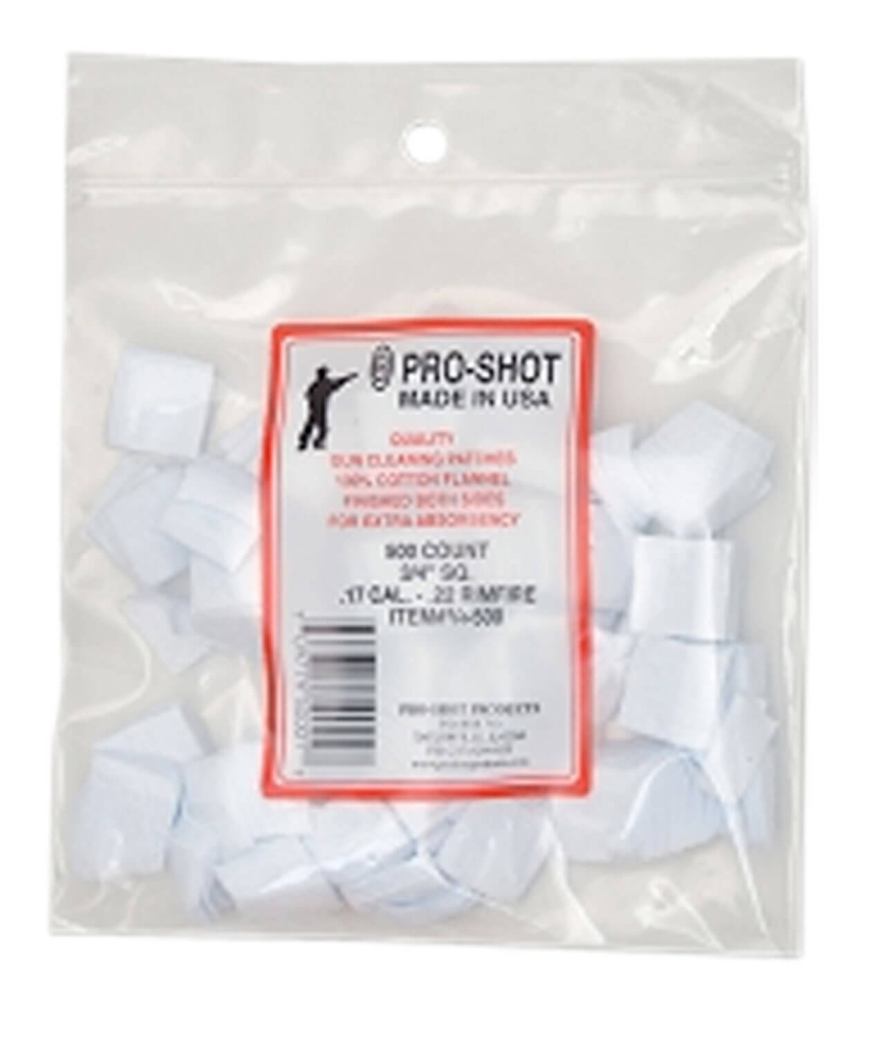 Pro-Shot 34500 Cleaning Patches .17/ .177 Cal Air/ .22 Rimfire Rifle 0.75″ Square Cotton Flannel 500 Pack Pro-Shot 34500 Cleaning Patches .17/ .177 Cal Air/ .22 Rimfire Rifle 0.75″ Square Cotton Flannel 500 Pack