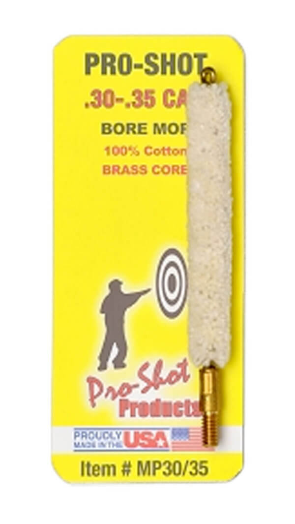 Pro-Shot MP3035 Bore Mop  .30 – .35 Cal Rifle #8-32 Thread Cotton 1.75″ Long