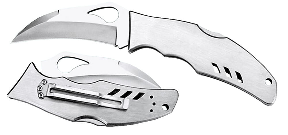 Spyderco BY07P Byrd Crossbill 3.50″ Folding Hawkbill Plain 8Cr13MoV SS Blade Stainless Steel Handle Includes Pocket Clip Spyderco BY07P Byrd Crossbill 3.50″ Folding Hawkbill Plain 8Cr13MoV SS Blade Stainless Steel Handle Includes Pocket Clip