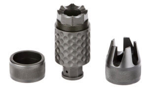 Spikes Tactical SAKB0100 Barking Spider2 Muzzle Brake Black Nitride 4140 Chromoly Steel with 1/2-28 tpi Threads  3.75″ OAL & 1.40″ Diameter for 5.56x45mm NATO”