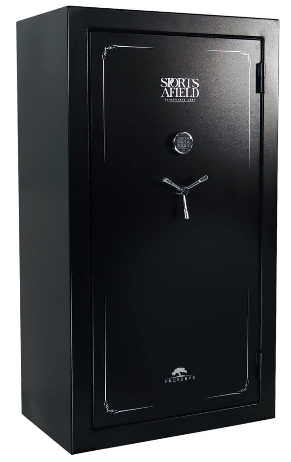 Sports Afield SECSA5940P Preserve SA5940P Keypad/Key Entry Black Textured Steel Holds 40 + 8 59″ H x 40″ W x 22″ D Fireproof- Yes Sports Afield SECSA5940P Preserve SA5940P Keypad/Key Entry Black Textured Steel Holds 40 + 8 59″ H x 40″ W x 22″ D Fireproof- Yes