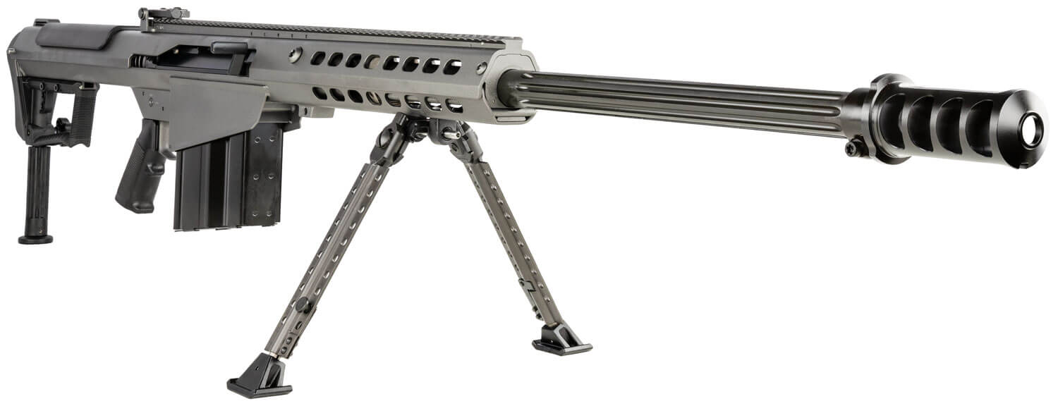 Barrett 18067 M107A1 50 BMG 10+1 29″ Chrome-Lined Fluted Barrel Four Port Cylindrical Muzzle Brake Tungsten Gray Cerakote Aluminum Receiver Tungsten Gray Fixed Stock w/Thermal-Guard Cheek Piece & Sorbothane Recoil Pad Optics Ready Barrett 18067 M107A1 50 BMG 10+1 29″ Chrome-Lined Fluted Barrel Four Port Cylindrical Muzzle Brake Tungsten Gray Cerakote Aluminum Receiver Tungsten Gray Fixed Stock w/Thermal-Guard Cheek Piece & Sorbothane Recoil Pad Optics Ready