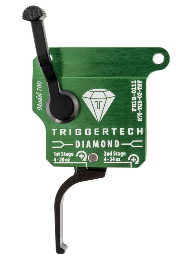 TriggerTech R70TGB02TNF Diamond Two-Stage Flat Clean Trigger with 0.50-2.80 lbs Draw Weight & Green w/Black Parts Finish for Remington 700 Right TriggerTech R70TGB02TNF Diamond Two-Stage Flat Clean Trigger with 0.50-2.80 lbs Draw Weight & Green w/Black Parts Finish for Remington 700 Right