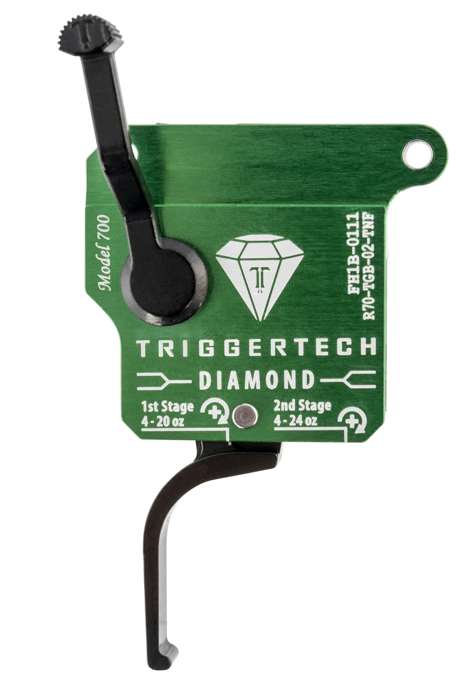 TriggerTech R70TGB02TNF Diamond Two-Stage Flat Clean Trigger with 0.50-2.80 lbs Draw Weight & Green w/Black Parts Finish for Remington 700 Right TriggerTech R70TGB02TNF Diamond Two-Stage Flat Clean Trigger with 0.50-2.80 lbs Draw Weight & Green w/Black Parts Finish for Remington 700 Right