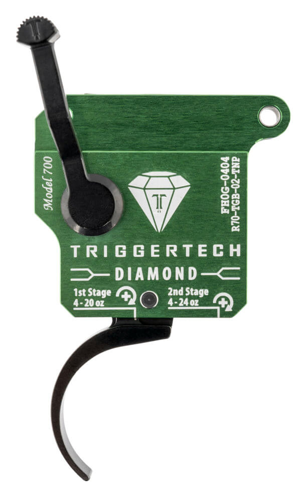 TriggerTech R70TGB02TNP Diamond Two-Stage Pro Curved Trigger with 0.50-2.80 lbs Draw Weight & Green w/Black Parts Finish for Remington 700 Right TriggerTech R70TGB02TNP Diamond Two-Stage Pro Curved Trigger with 0.50-2.80 lbs Draw Weight & Green w/Black Parts Finish for Remington 700 Right