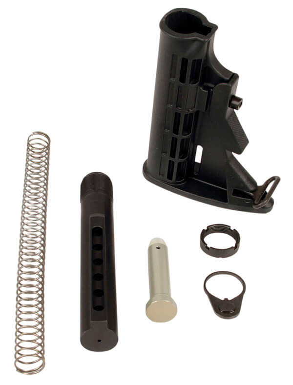 LBE Unlimited MILSTKKT Complete Mil-Spec Stock Kit  6 Position Black Synthetic for AR-15  M4