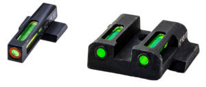 HiViz MPSN521 LiteWave H3 Tritium/LitePipe S&W M&P Shield Sight Set Black | Green Tritium with Orange Outline Front Sight Green Fiber Optic Rear Sight HiViz MPSN521 LiteWave H3 Tritium/LitePipe S&W M&P Shield Sight Set Black | Green Tritium with Orange Outline Front Sight Green Fiber Optic Rear Sight