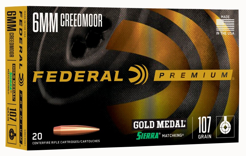 Federal GM6CRDLRHT1 Premium Gold Medal 6mmCreedmoor 109gr Berger Long Range Hybrid Target 20rd Box Federal GM6CRDLRHT1 Premium Gold Medal 6mmCreedmoor 109gr Berger Long Range Hybrid Target 20rd Box